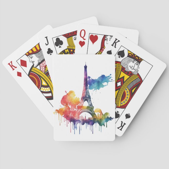 Parisdesign med färgstarka stänk casinokort (Baksidan)