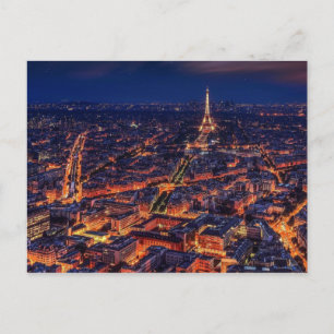 Parisens bästa vy över natten med söt Tour eiffel Vykort