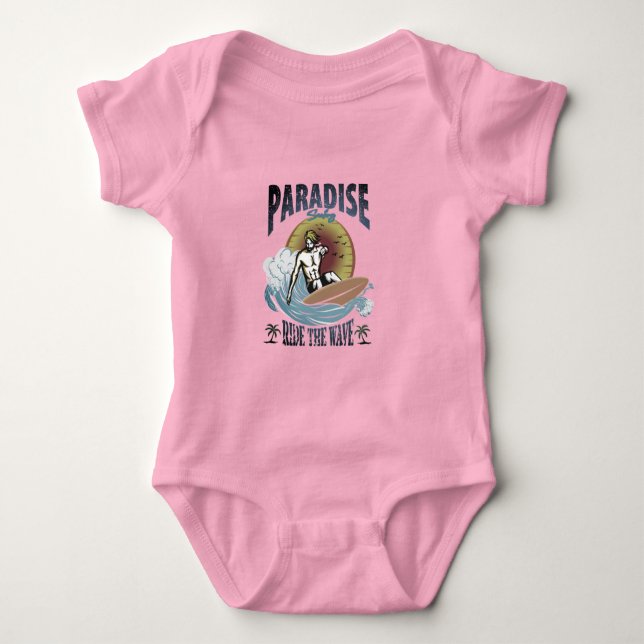 Parisera surfande  rida vågen t shirt (Framsida)