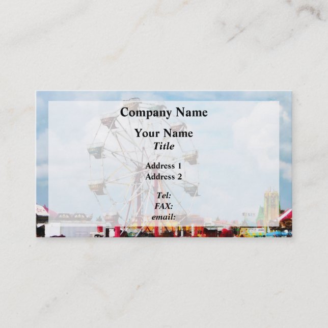 Pariserhjul mot blå himmel visitkort (Framsida)