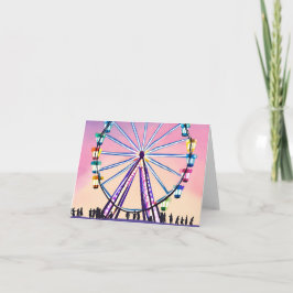 Pariserhjul Solnedgång | Vacker akvarell Kort