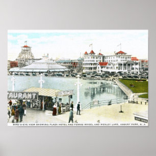 Pariserhjulen Asbury parkerar, NJ-vintage Poster