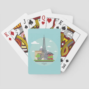Parisets Frankrike Landmarks Eiffel Torn, uppspeln Casinokort