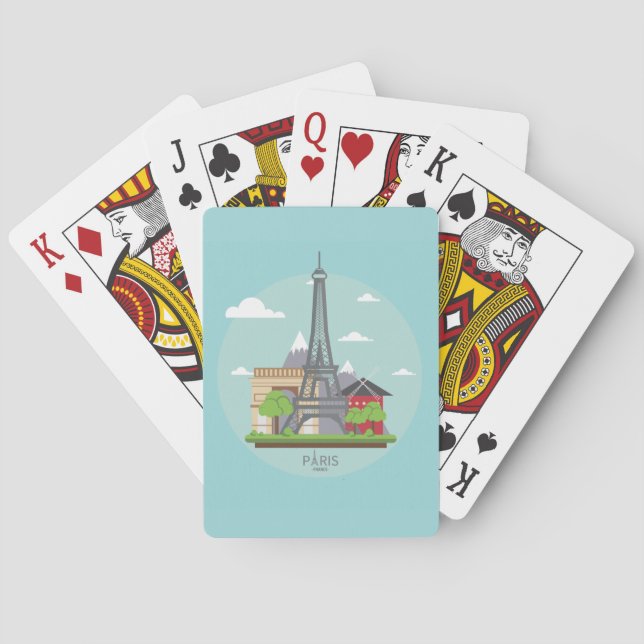 Parisets Frankrike Landmarks Eiffel Torn, uppspeln Casinokort (Baksidan)