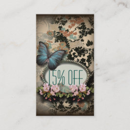 Parisets vintage blommigt butterfly SPA skönhetsal Visitkort