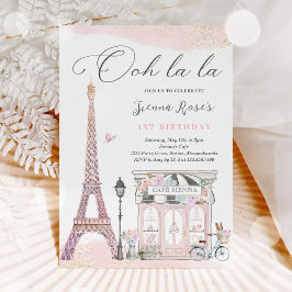 Parisfödelsedagen Parisian Cafe Tea Party Inbjudningar