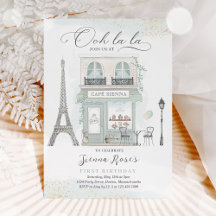 Parisfödelsedagen Parisian Cafe Tea Party