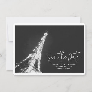 Parisfoto Bröllop Eiffel Torn Spara datum Inbjudningar