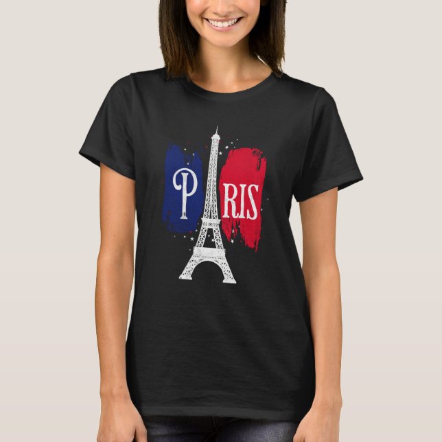 ParisFransken Eiffel Torn European Fransk Paris T Shirt (Framsida)