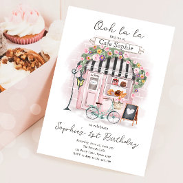 ParisFransken Parisian Cafe Tea Party Girl Birthda Inbjudningar