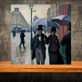 Parisgata i regnväder - Gustave Caillebot Kakelplatta