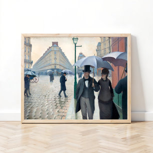Parisgatan; Regnig Dag av Gustave Caillebotte Poster