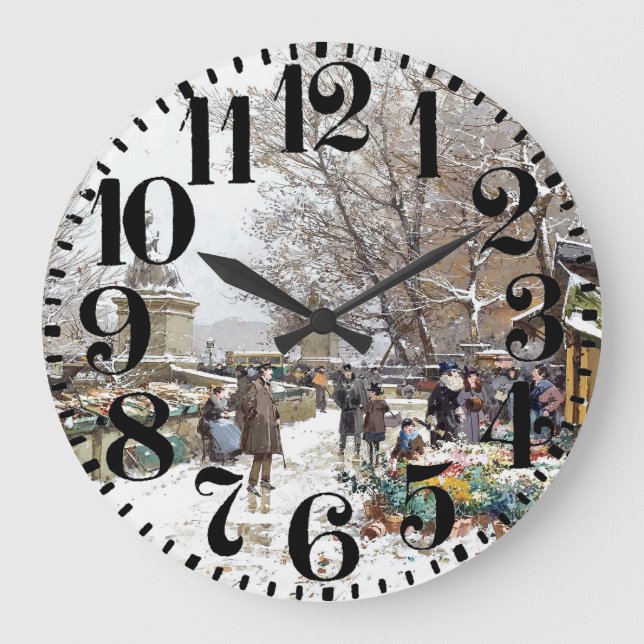 Parisgatuscen Art Big Number Wall Clock Stor Klocka (Framsida)