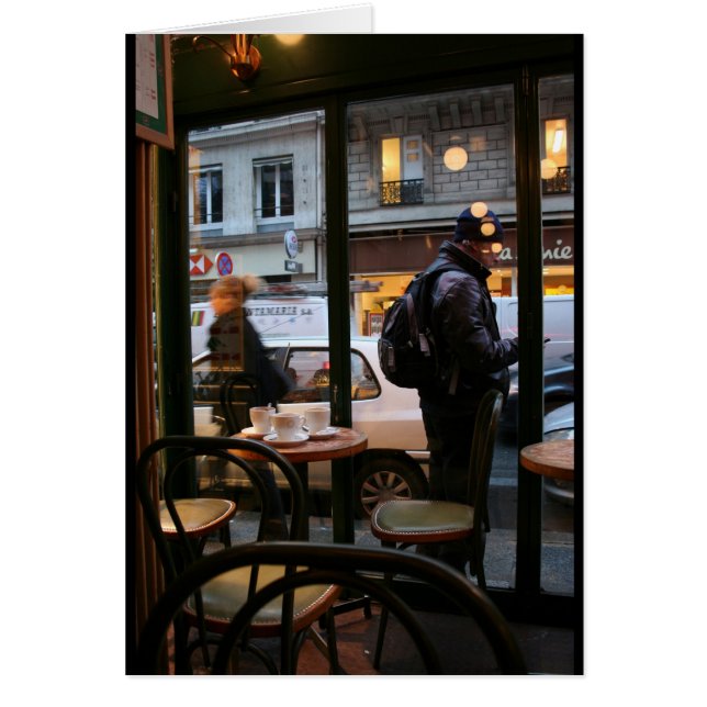 Parisian Atmosphere Rue Rambuteau Beaubourg Card Hälsningskort (Framsidan)