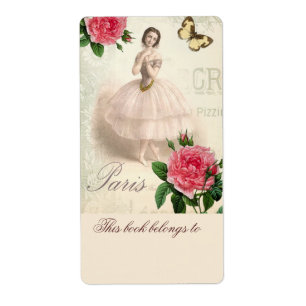 Parisian Ballerina Bookplate Fraktsedel