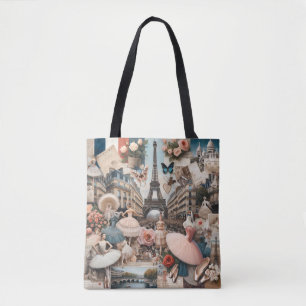 Parisian Ballet Charm Tote Bag Tygkasse