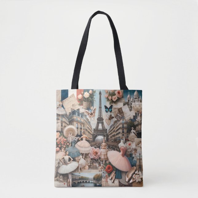 Parisian Ballet Charm Tote Bag Tygkasse (Framsida)