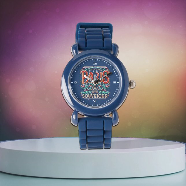 Parisian Bloom Kärlek Symphony Kids Blue Silicone Armbandsur (Skapare uppladdad)