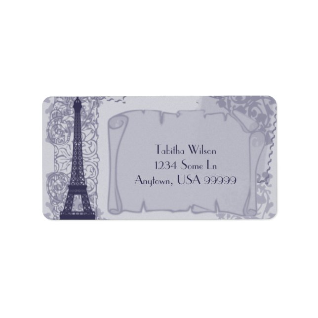 Parisian Blue Address Label Adressetikett (Framsidan)