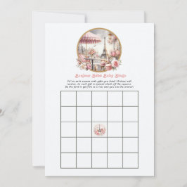 Parisian Bonjour Bébé Baby Shower Bingo-spel Inbjudningar