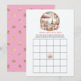 Parisian Bonjour Bébé Baby Shower Bingo-spel Inbjudningar