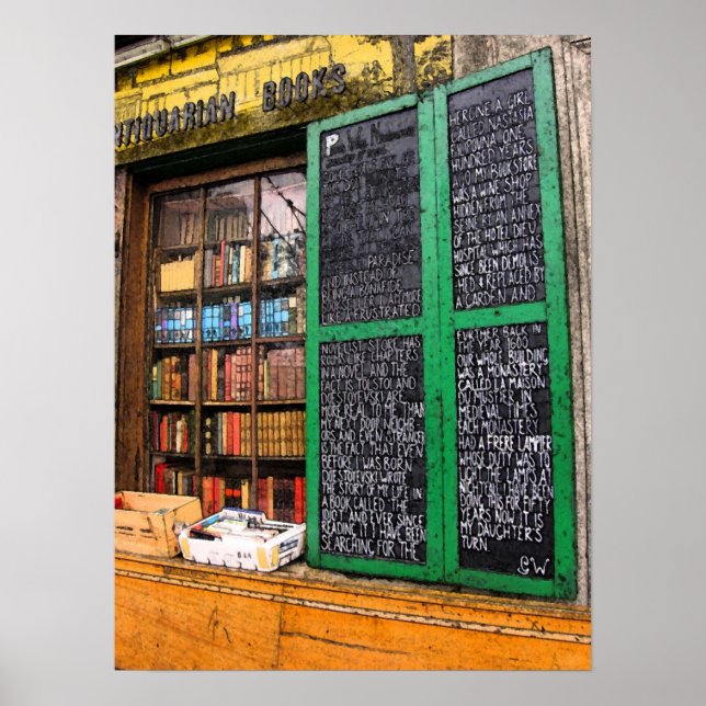 Parisian Bookshop Fresco Poster (Framsidan)