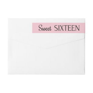 Parisian Boutique Rosa Black Sweet sixteen Adress Etikettband