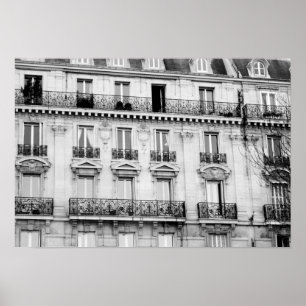 Parisian byggnadaffisch poster