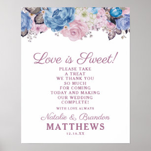 Parisian Charm Kärlek är Sweet Treat Bröllop Sign Poster
