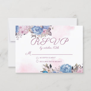 Parisian Charm Rosa Blommigt Bröllop OSA Response Kort