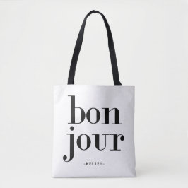 Parisian chic svartvita Bonjour Tygkasse
