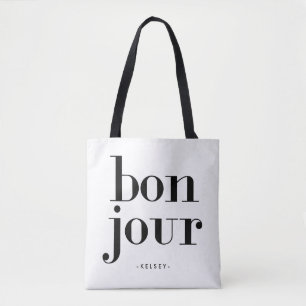 Parisian chic svartvita Bonjour Tygkasse