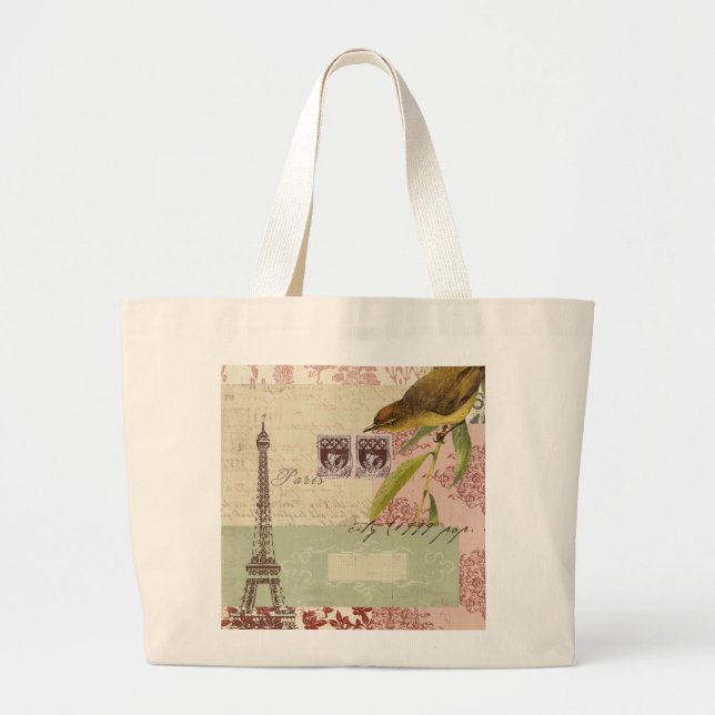 Parisian Collage för Customization Jumbo Tygkasse (Framsidan)