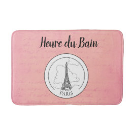 Parisian dekor för gulligt rosa Paris franskEiffel Badrumsmatta