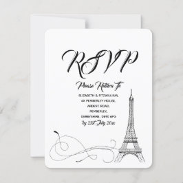 Parisian Doodles Bröllop RSVP OSA Kort