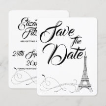 Parisian Doodles Bröllop Save The Date