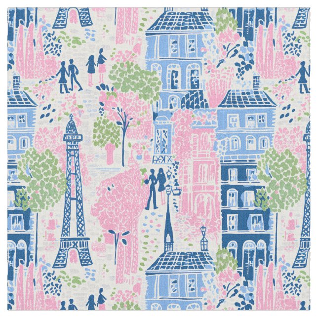 Parisian Dreamscape Tyg (Närbild)
