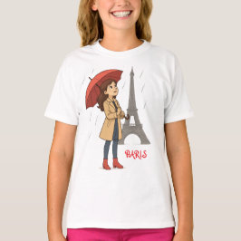 Parisian " - Dziewczyna z parasolką pod Wież T Shirt