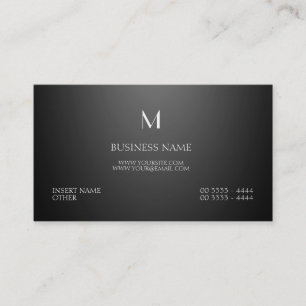 Parisian elegant- och Monogramsvart Visitkort