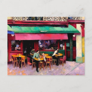 Parisian Färgrik Kafé Vykort