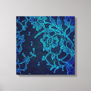 Parisian Feminine Victorian gotiic Blue Snöre Canvastryck