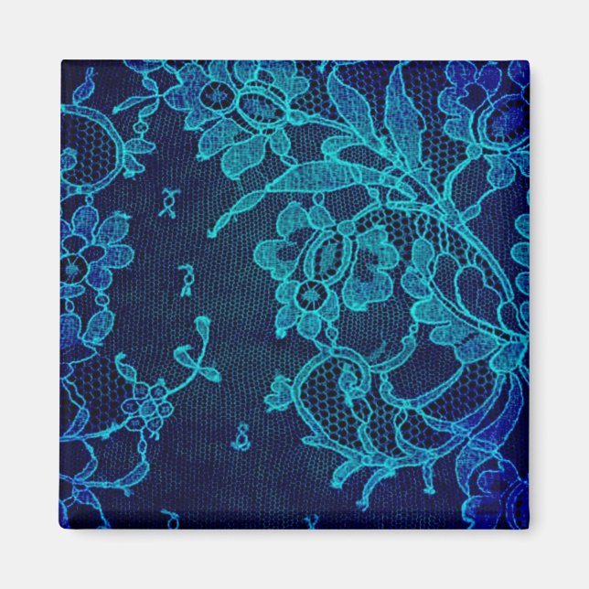 Parisian Feminine Victorian gotiic Blue Snöre Magnet (Framsidan)