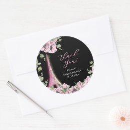 Parisian Floral Oh la la Bridal Shower Sticker Runt Klistermärke