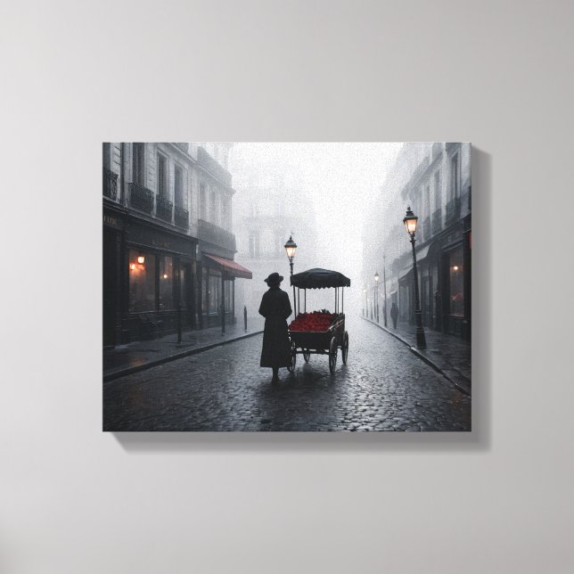 Parisian Fog and Roses Canvastryck (Framsida)