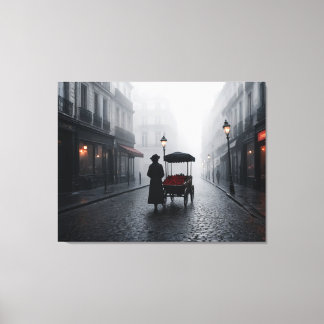 Parisian Fog and Roses Canvastryck
