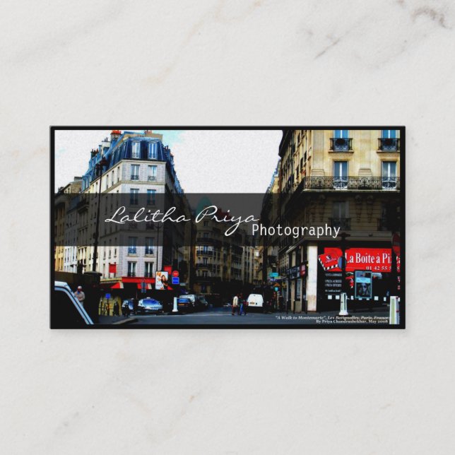 Parisian fotografivisitkort visitkort (Framsida)