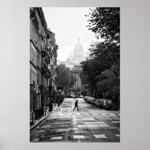 Parisian gata och Sacre Coeur - affisch
