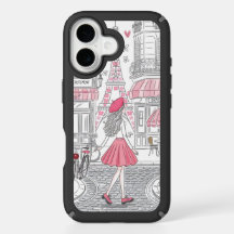 Parisian Girl  – Cute Eiffel Tower & Café Street 