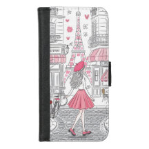 Parisian Girl  – Cute Eiffel Tower & Café Street 