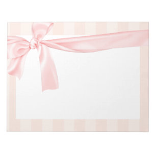 Parisian Girly Rosa Rand & Ljus rosa Bow Anteckningsblock
